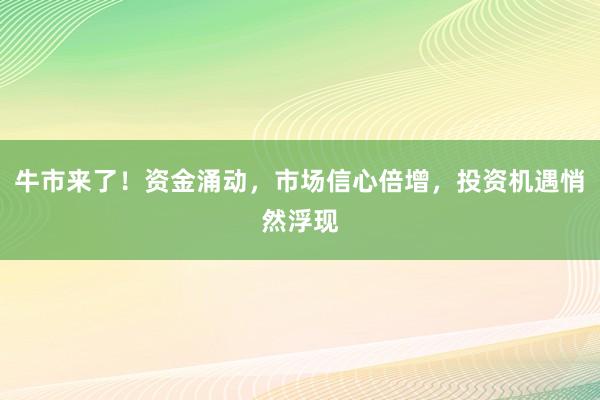 牛市来了！资金涌动，市场信心倍增，投资机遇悄然浮现