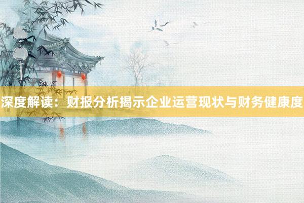 深度解读：财报分析揭示企业运营现状与财务健康度
