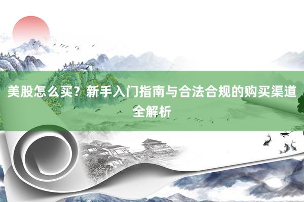 美股怎么买？新手入门指南与合法合规的购买渠道全解析