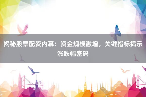 揭秘股票配资内幕：资金规模激增，关键指标揭示涨跌幅密码