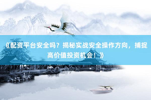 《配资平台安全吗？揭秘实战安全操作方向，捕捉高价值投资机会！》