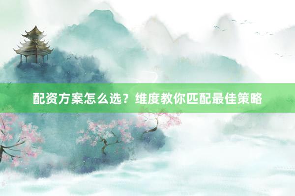 配资方案怎么选？维度教你匹配最佳策略